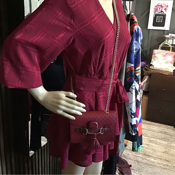 🔥🧡EUC GUCCI Horsebit Microguccissima Red Calfskin Crossbody Bag - Picture 5 of 11